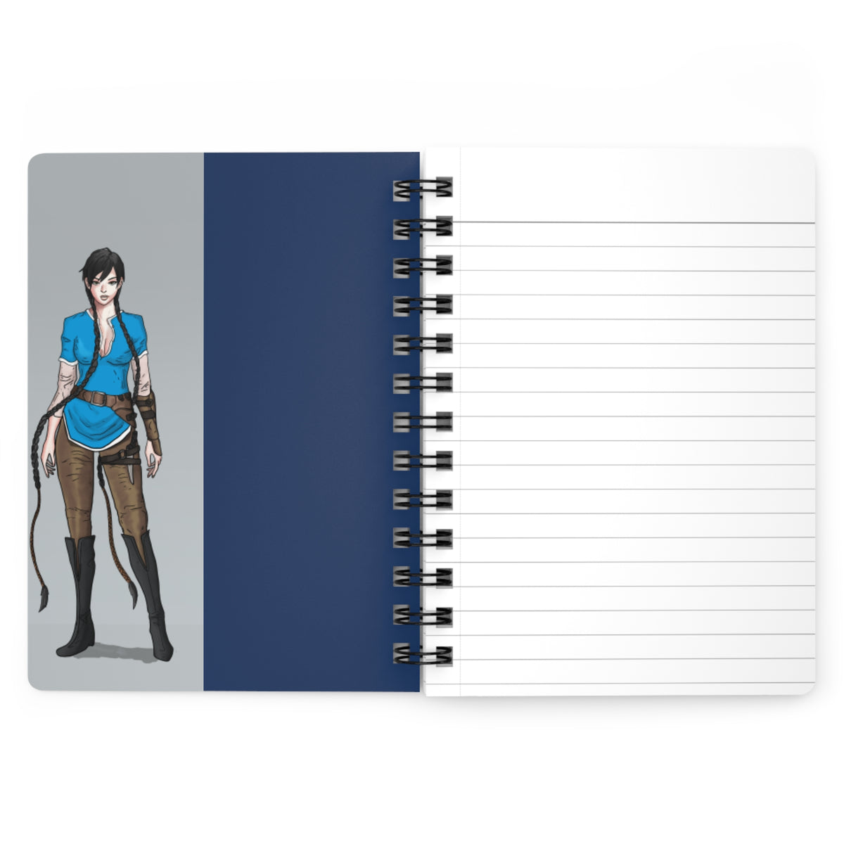 "Night & Day" (Zirena & Dean) Spiral Journal — Medieval Love Illustration Notebook